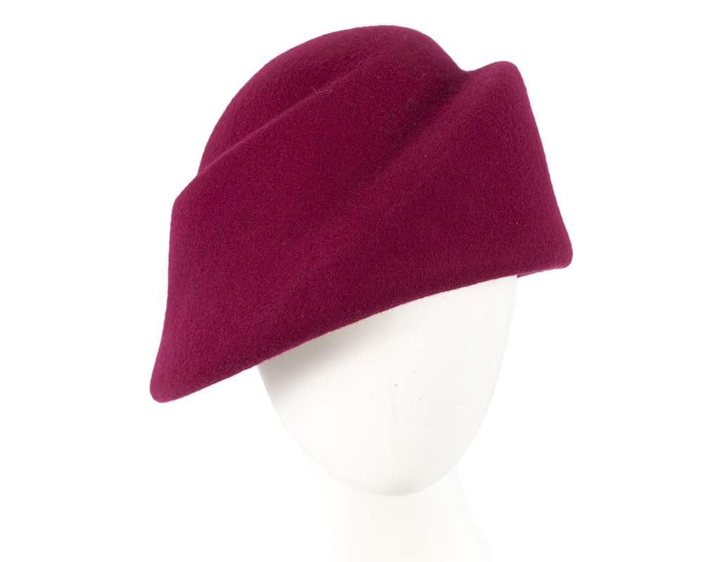 Unique fuchsia ladies winter felt fashion hat